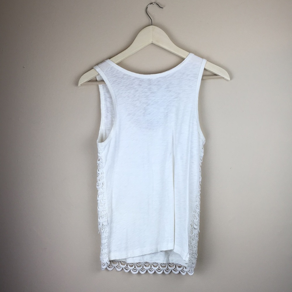 J. Crew authentic white fringe Tank soft Sz Small - Picture 7 of 7